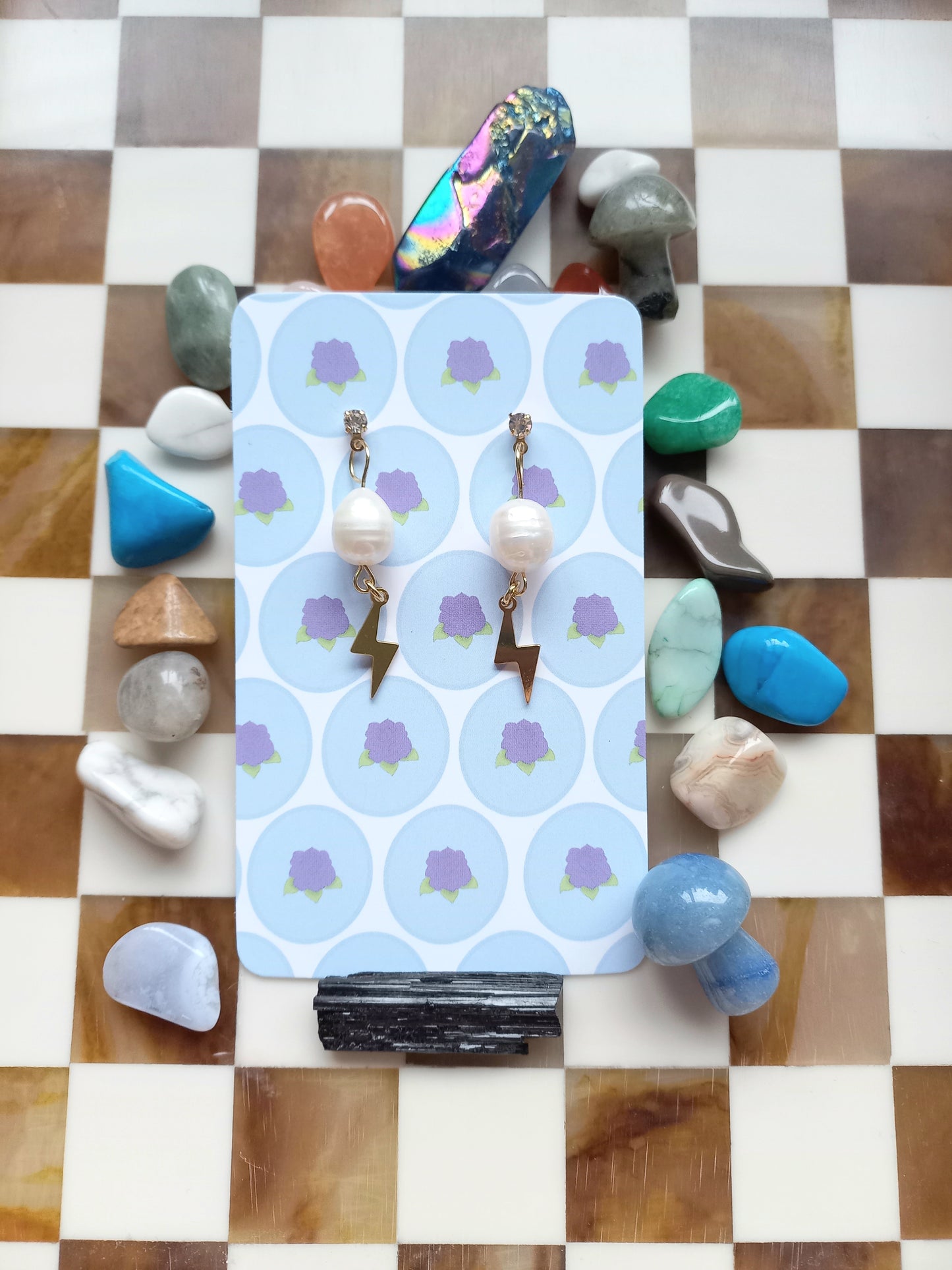 ⚡ Freshwater Pearl Lightning Bolt Earrings 🤍