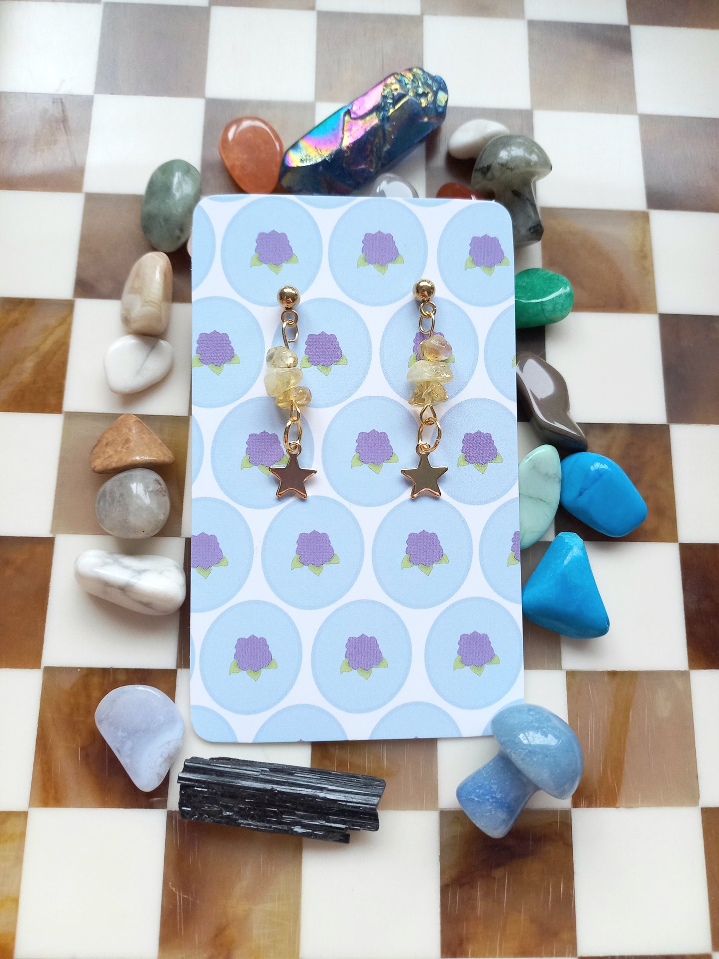 ✨ Citrine Star Earrings ⭐