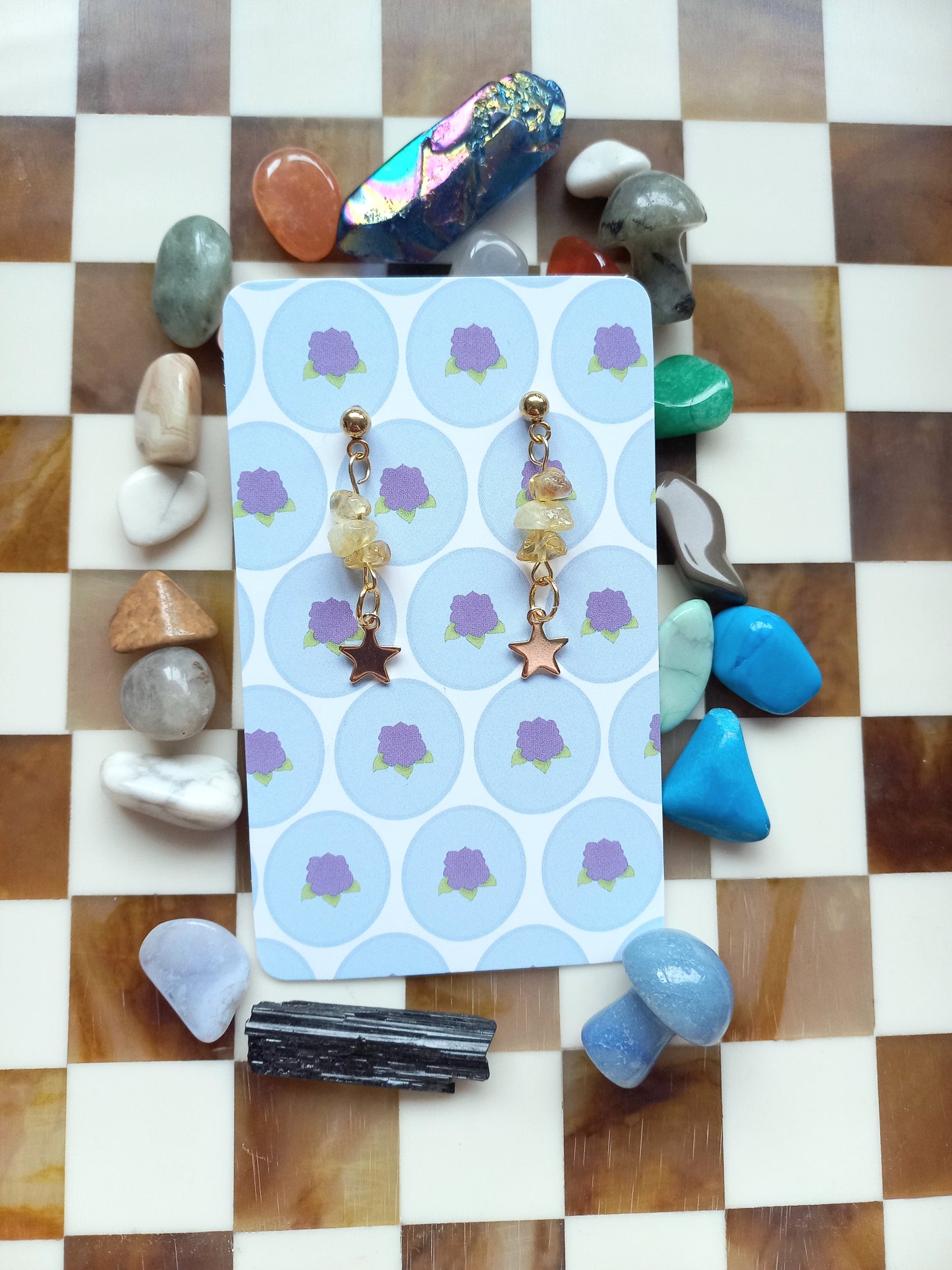 ✨ Citrine Star Earrings ⭐