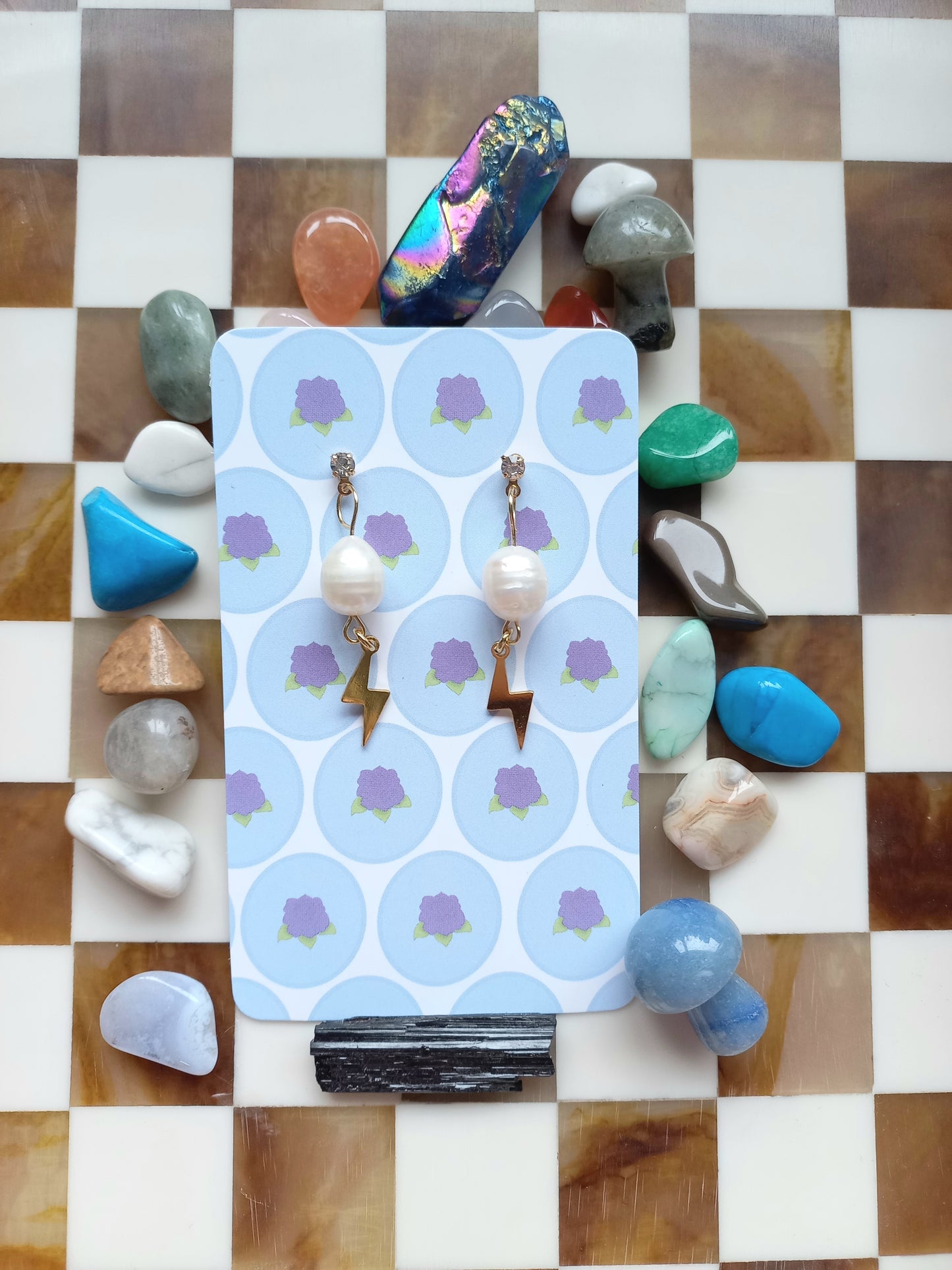 ⚡ Freshwater Pearl Lightning Bolt Earrings 🤍