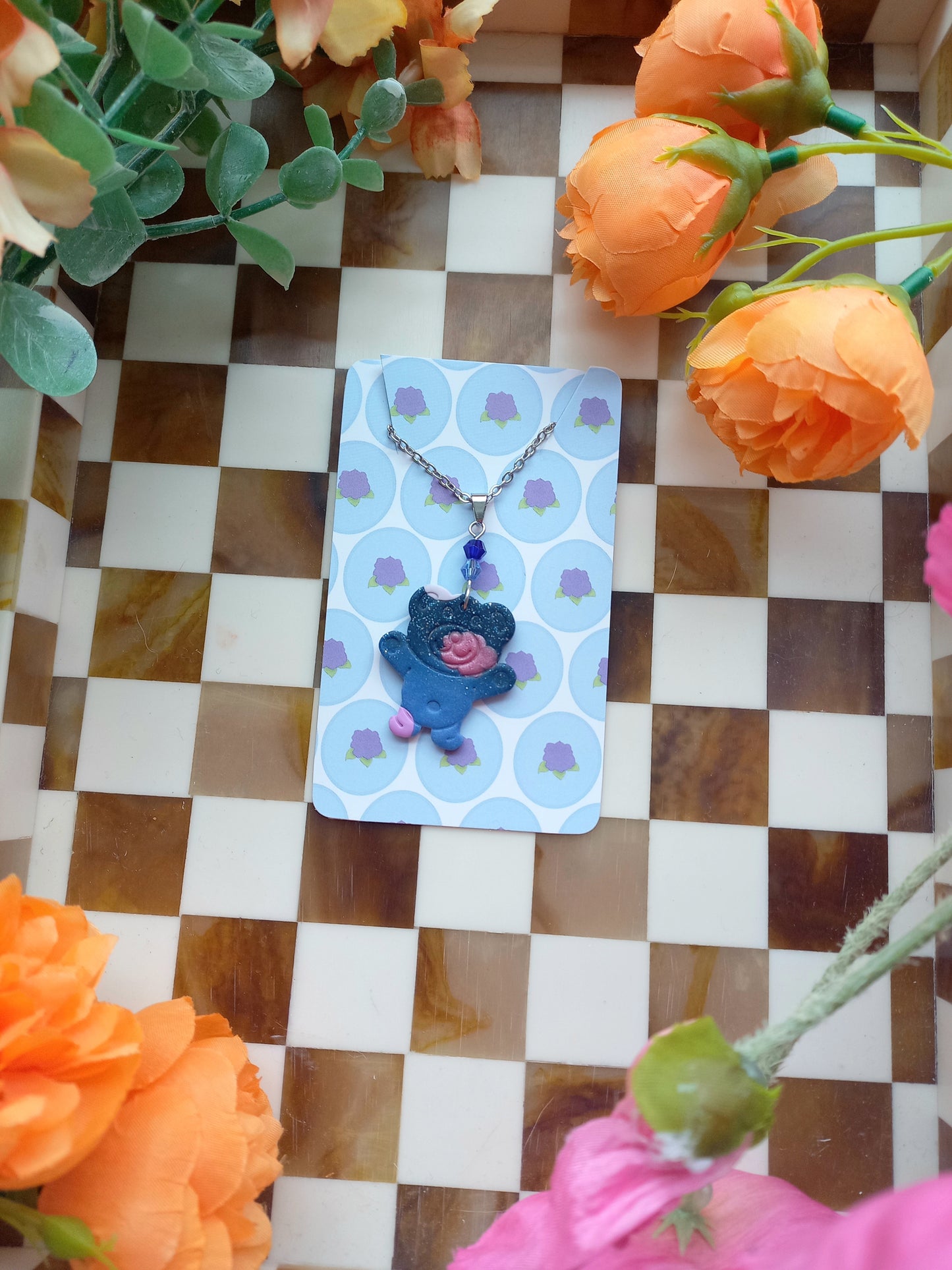 Blue Teddy Necklace