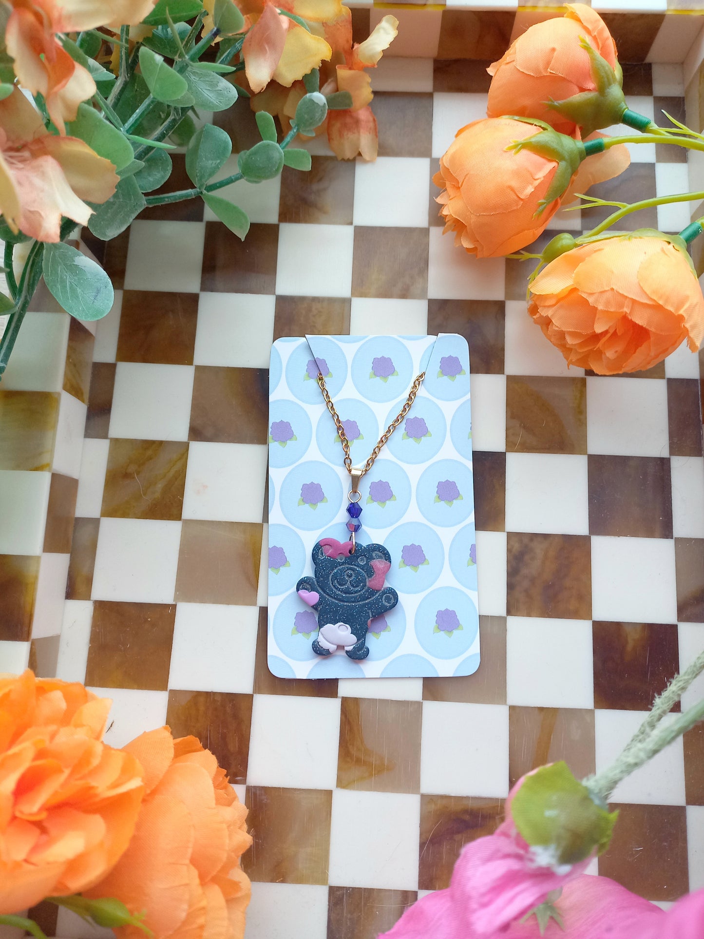 Blue Teddy Necklace