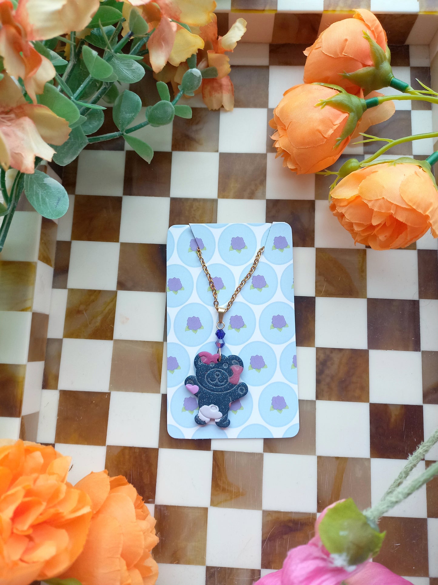 Blue Teddy Necklace
