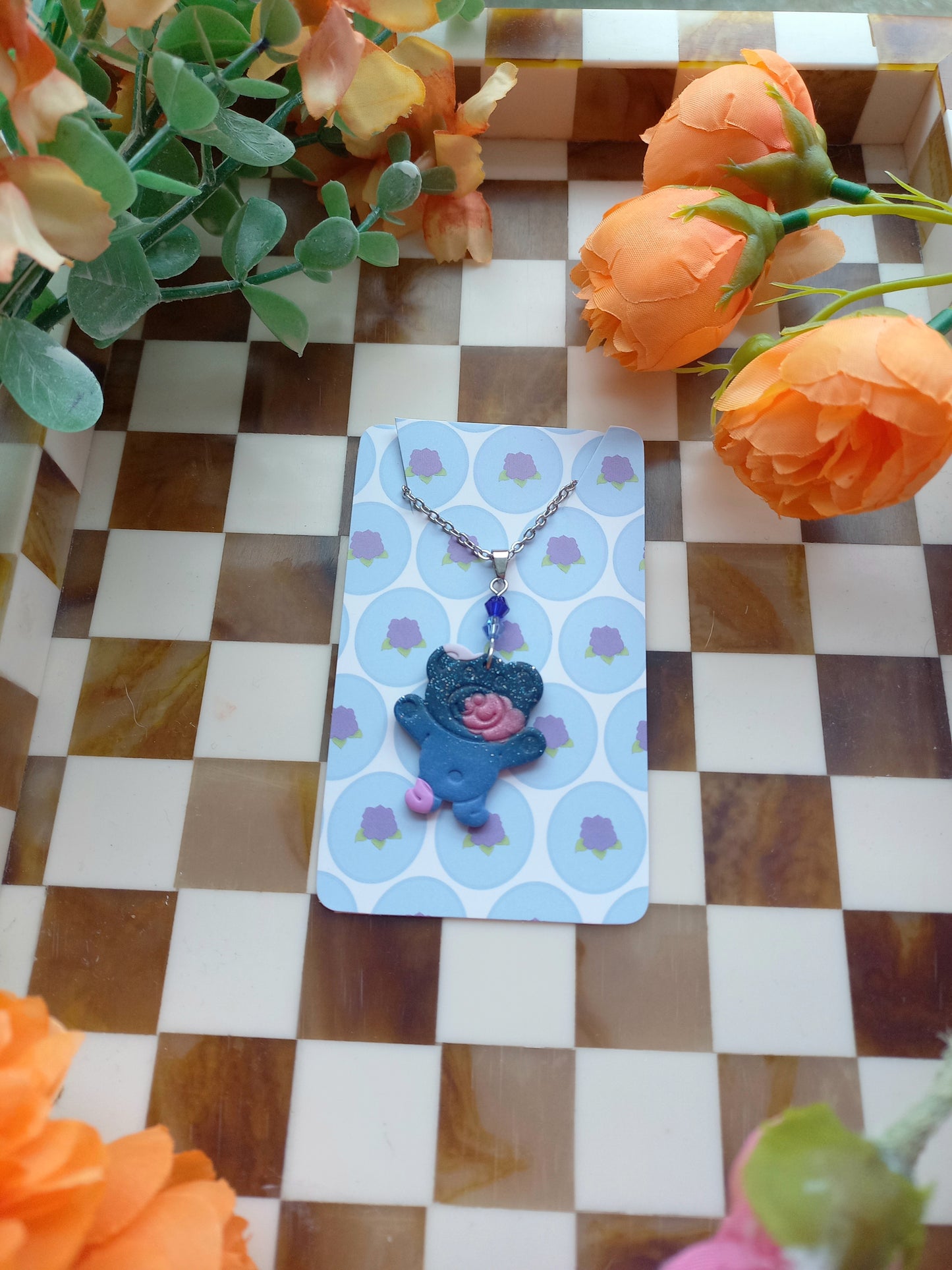 Blue Teddy Necklace