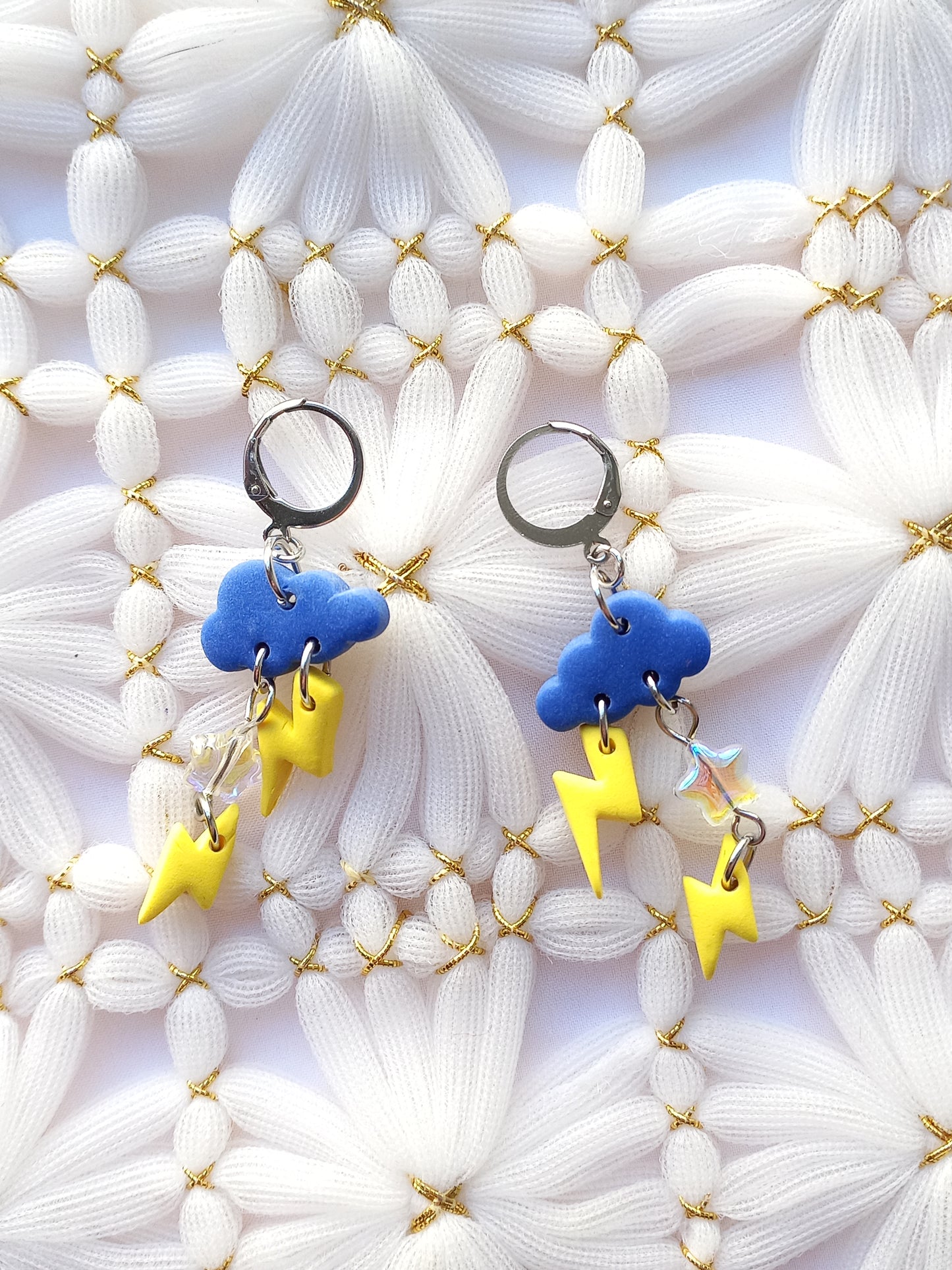 Cloud Lightning Huggie Earrings | Celestial Collection