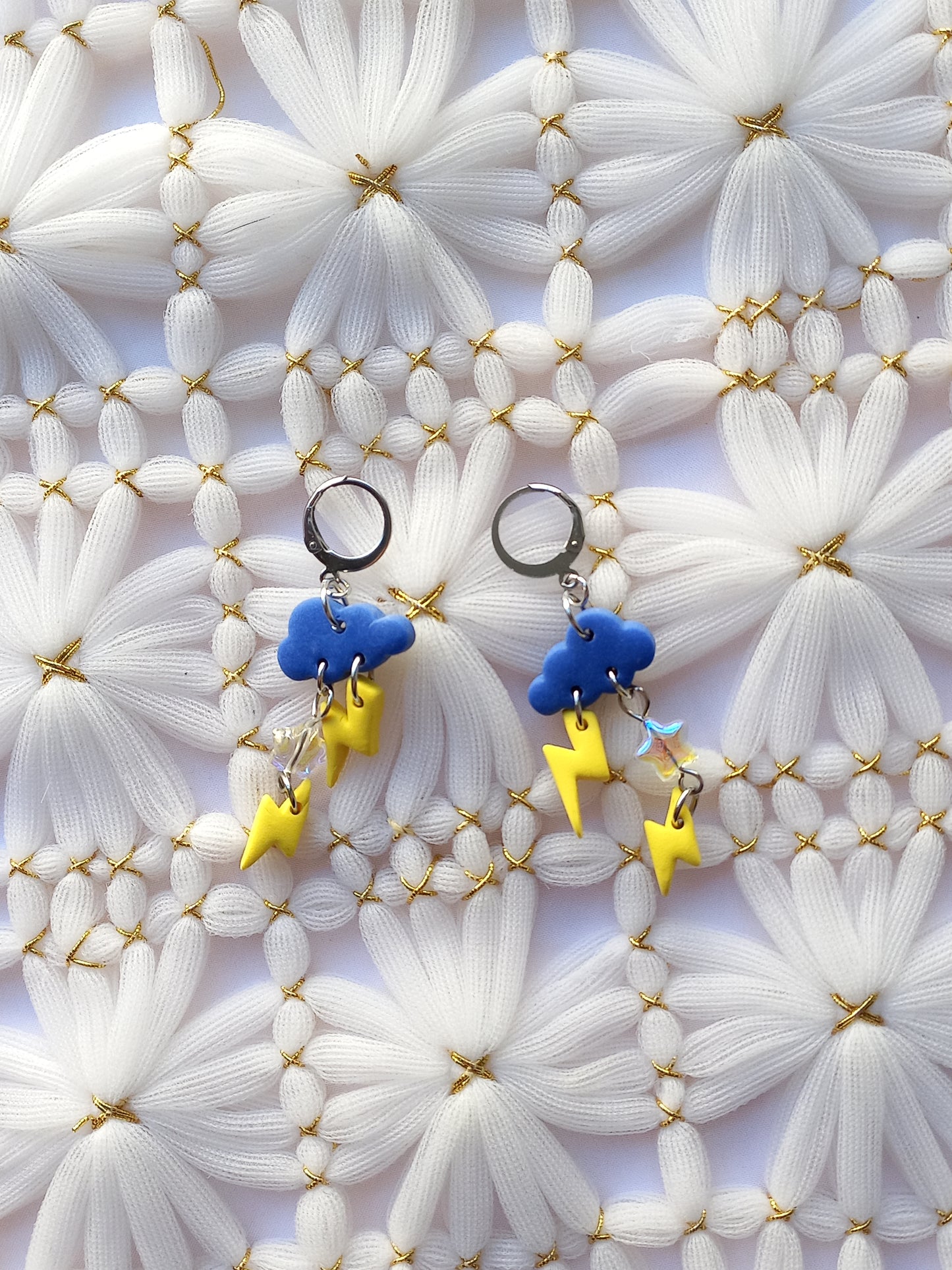 Cloud Lightning Huggie Earrings | Celestial Collection