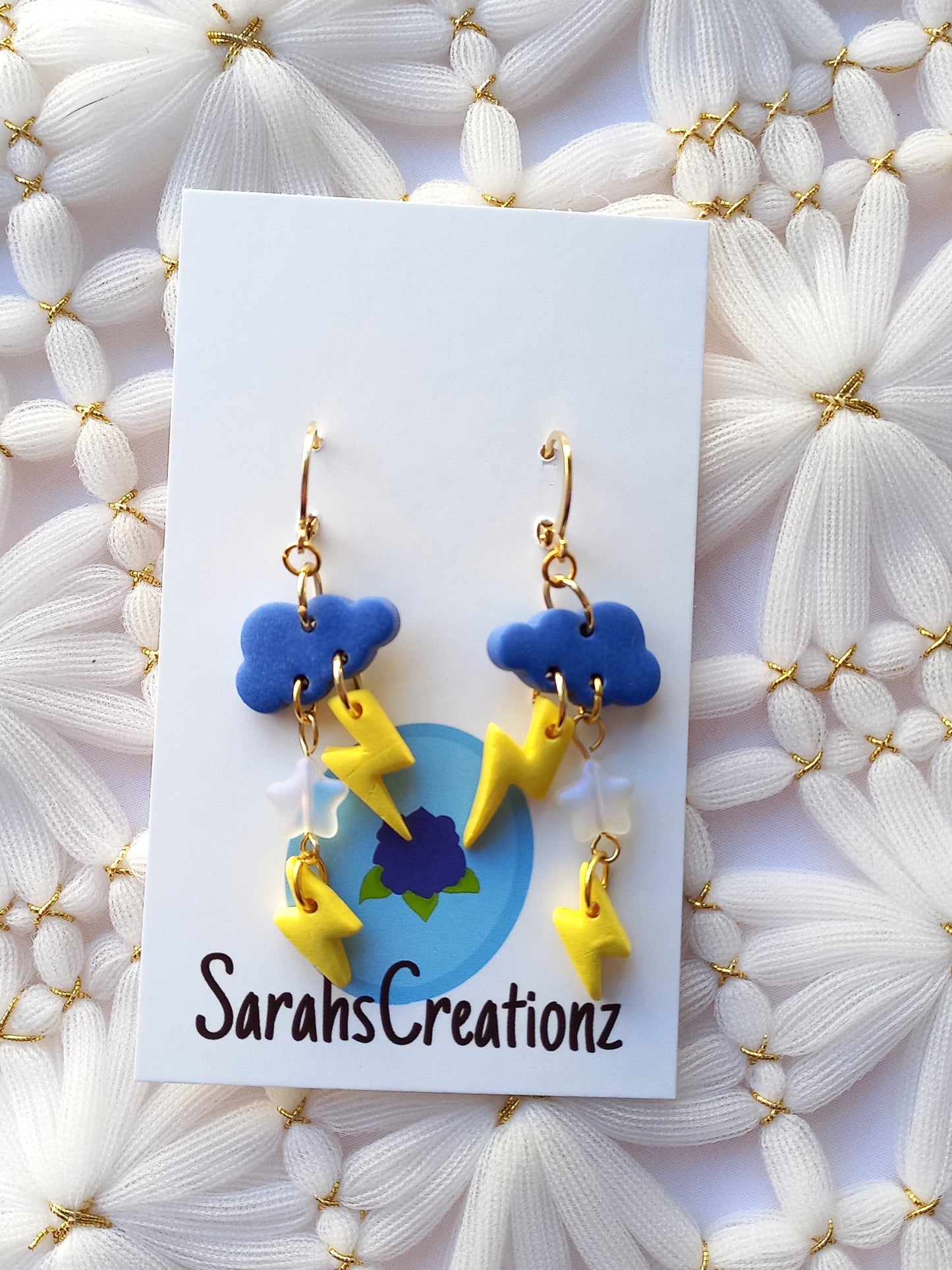 Cloud Lightning Huggie Earrings | Celestial Collection