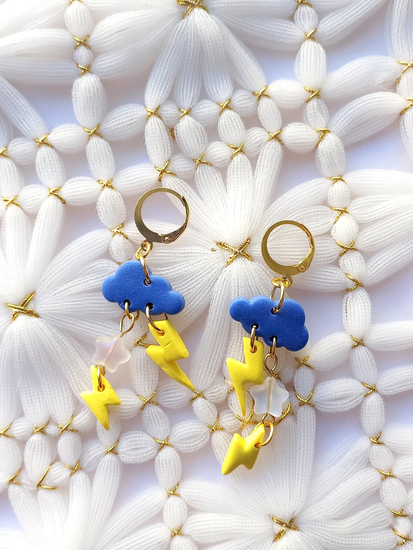 Cloud Lightning Huggie Earrings | Celestial Collection