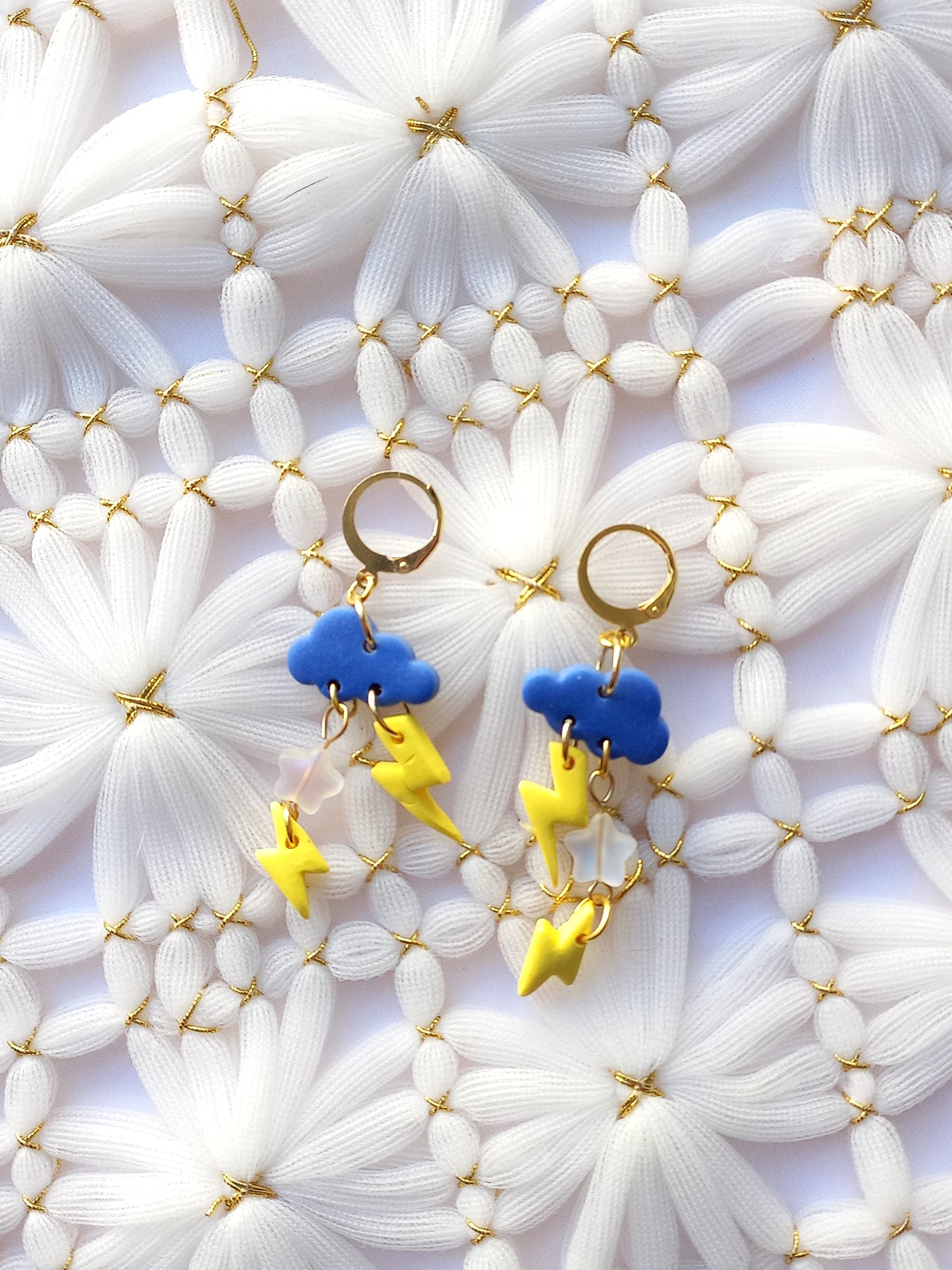 Cloud Lightning Huggie Earrings | Celestial Collection