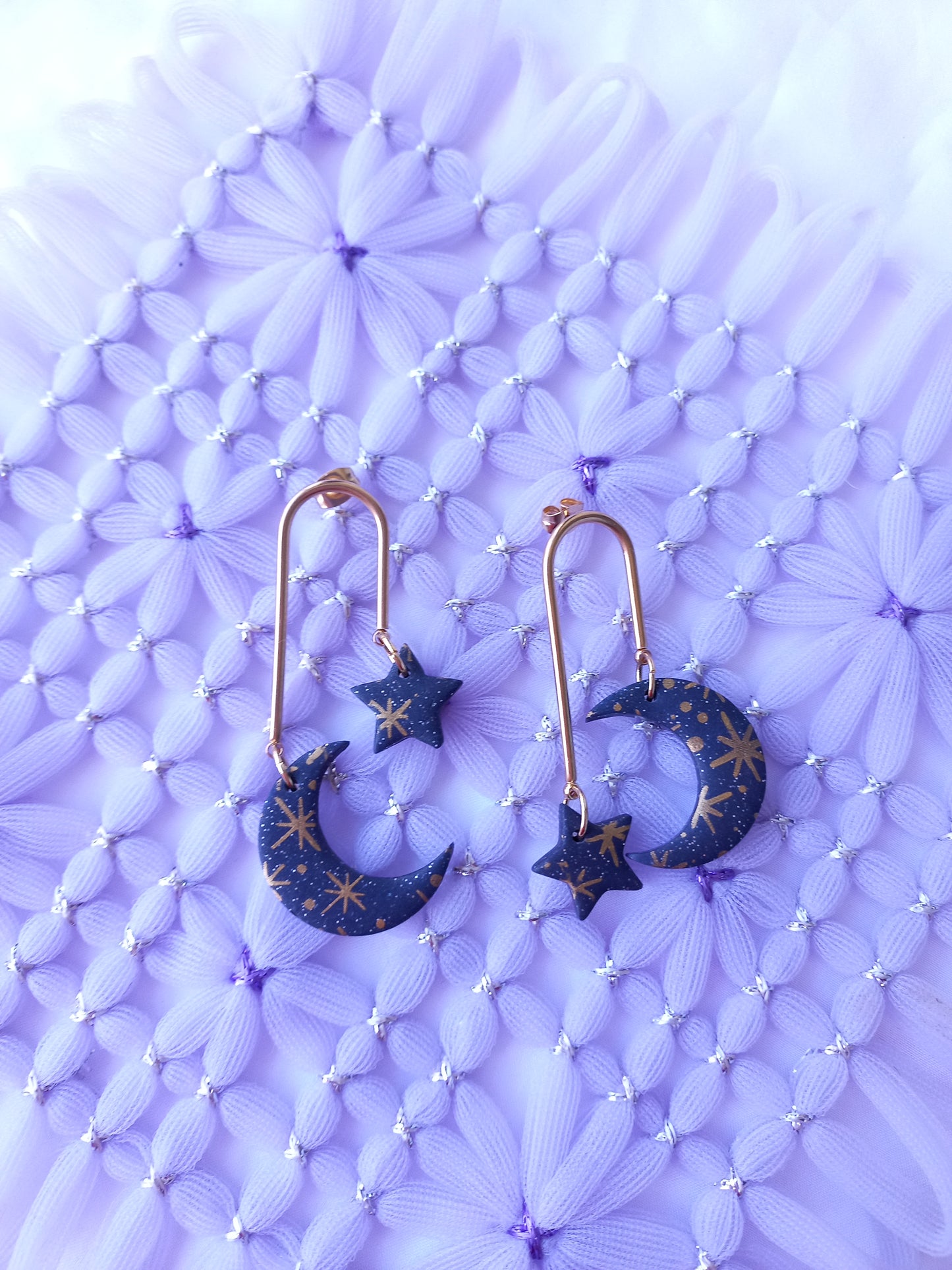 Starry Moon Arch Earrings | Celestial Collection
