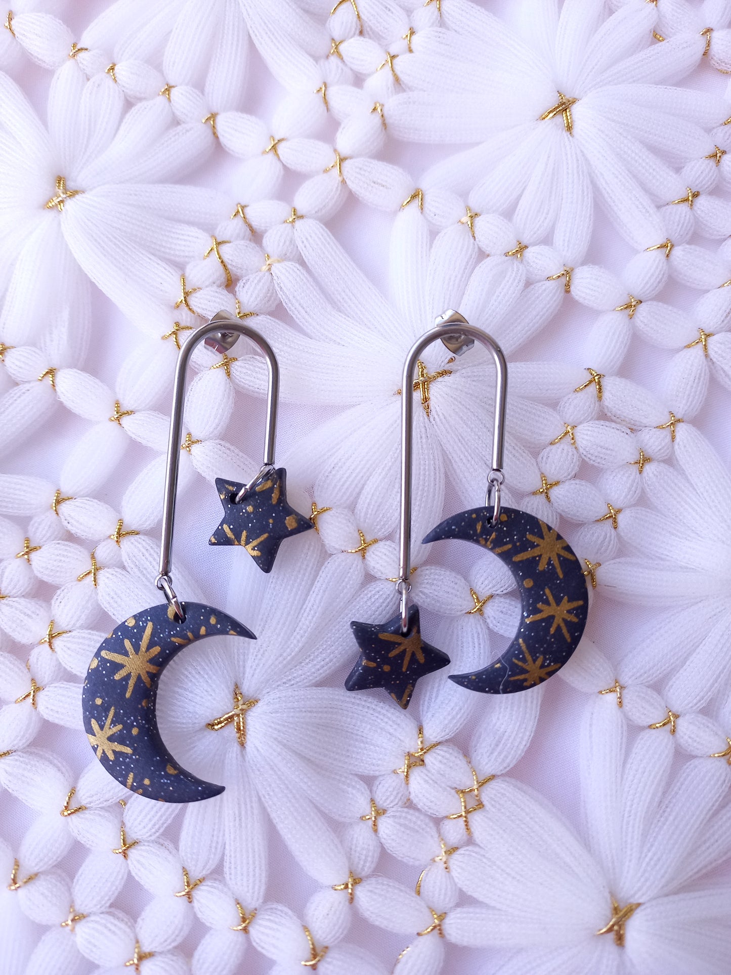 Starry Moon Arch Earrings | Celestial Collection