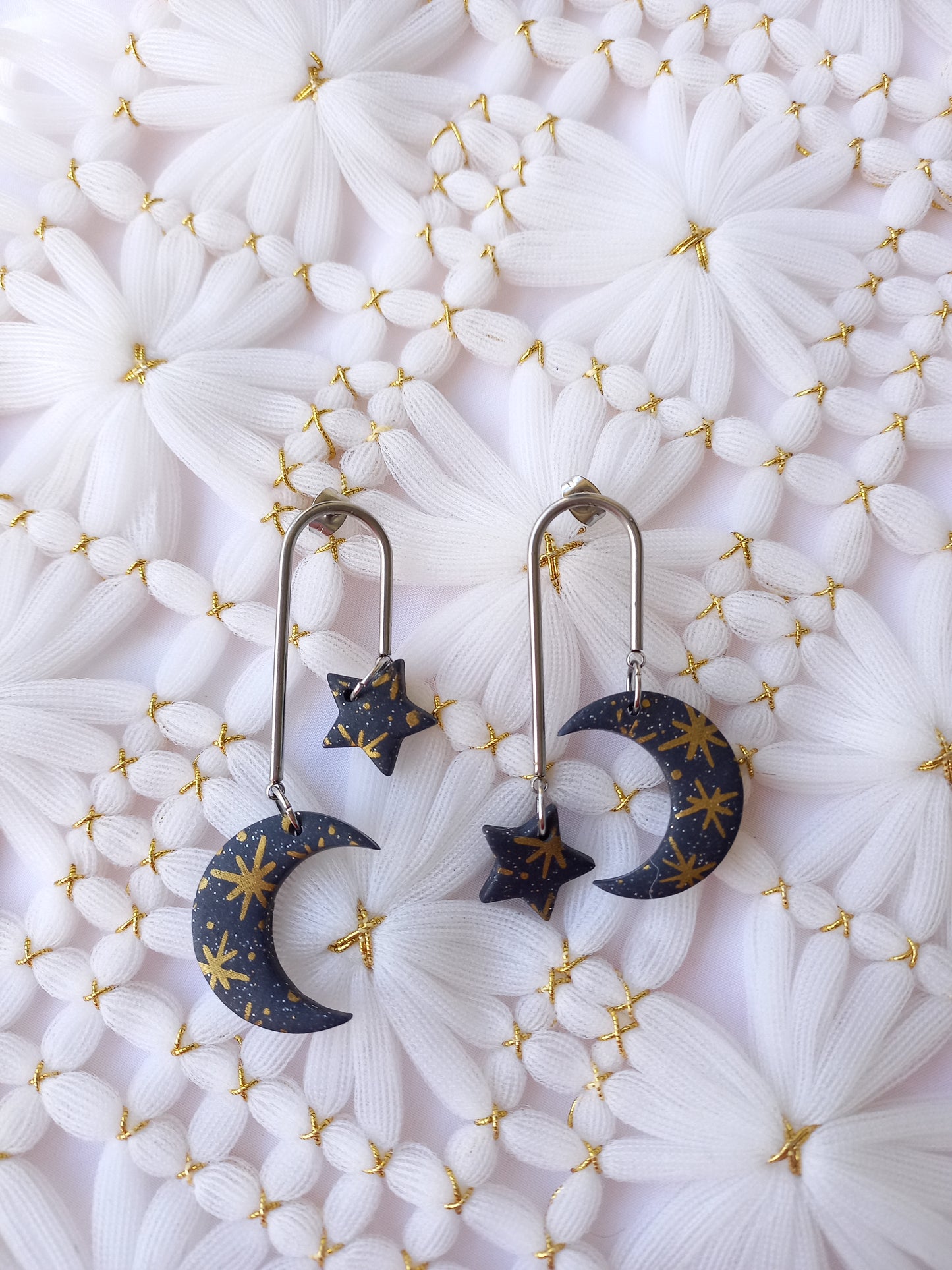 Starry Moon Arch Earrings | Celestial Collection