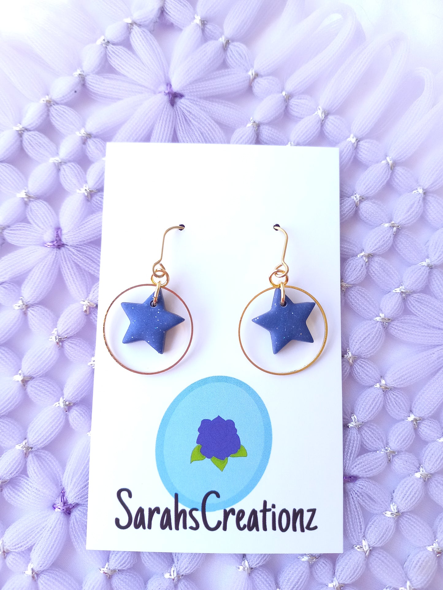 Blue Stars in Hoops Earrings | Celestial Collection