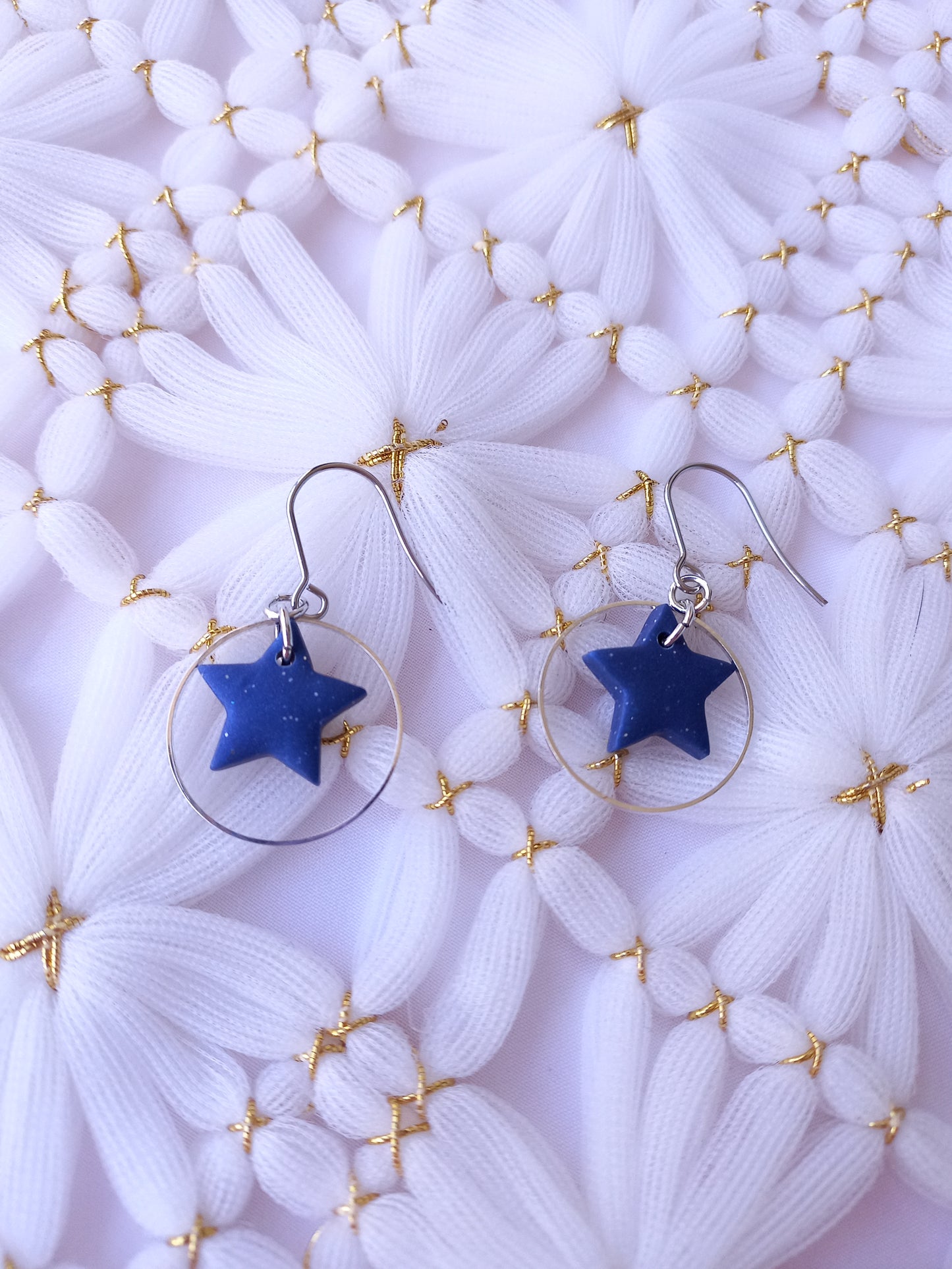 Blue Stars in Hoops Earrings | Celestial Collection