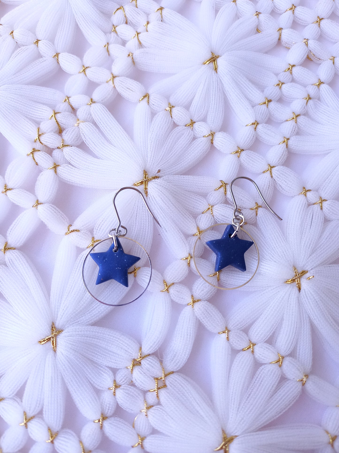 Blue Stars in Hoops Earrings | Celestial Collection