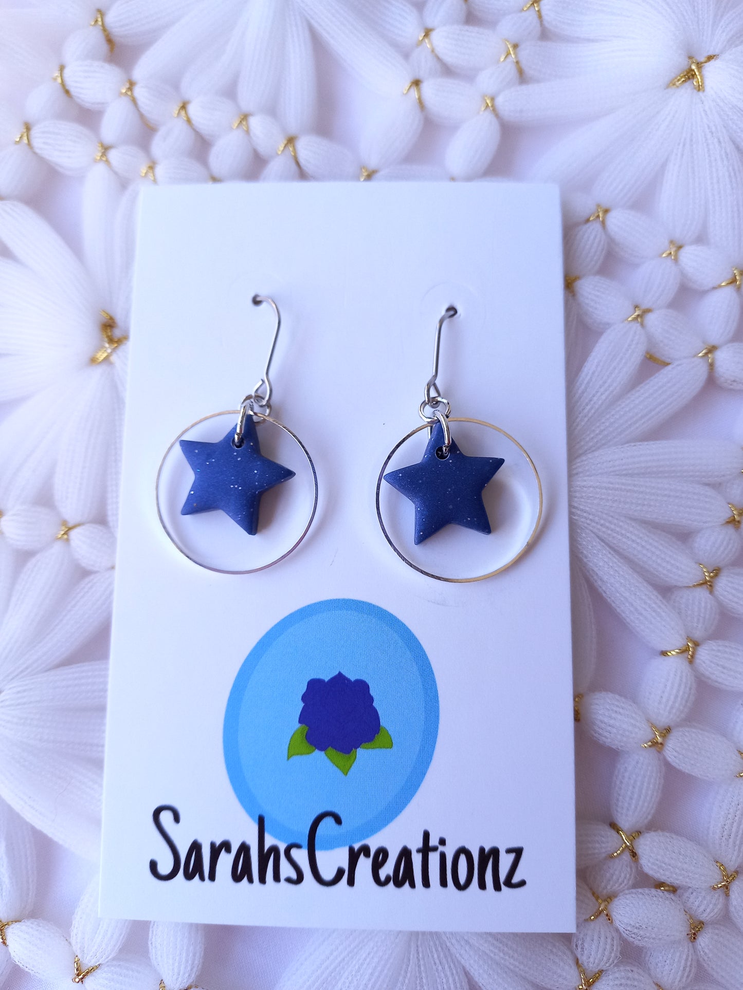 Blue Stars in Hoops Earrings | Celestial Collection