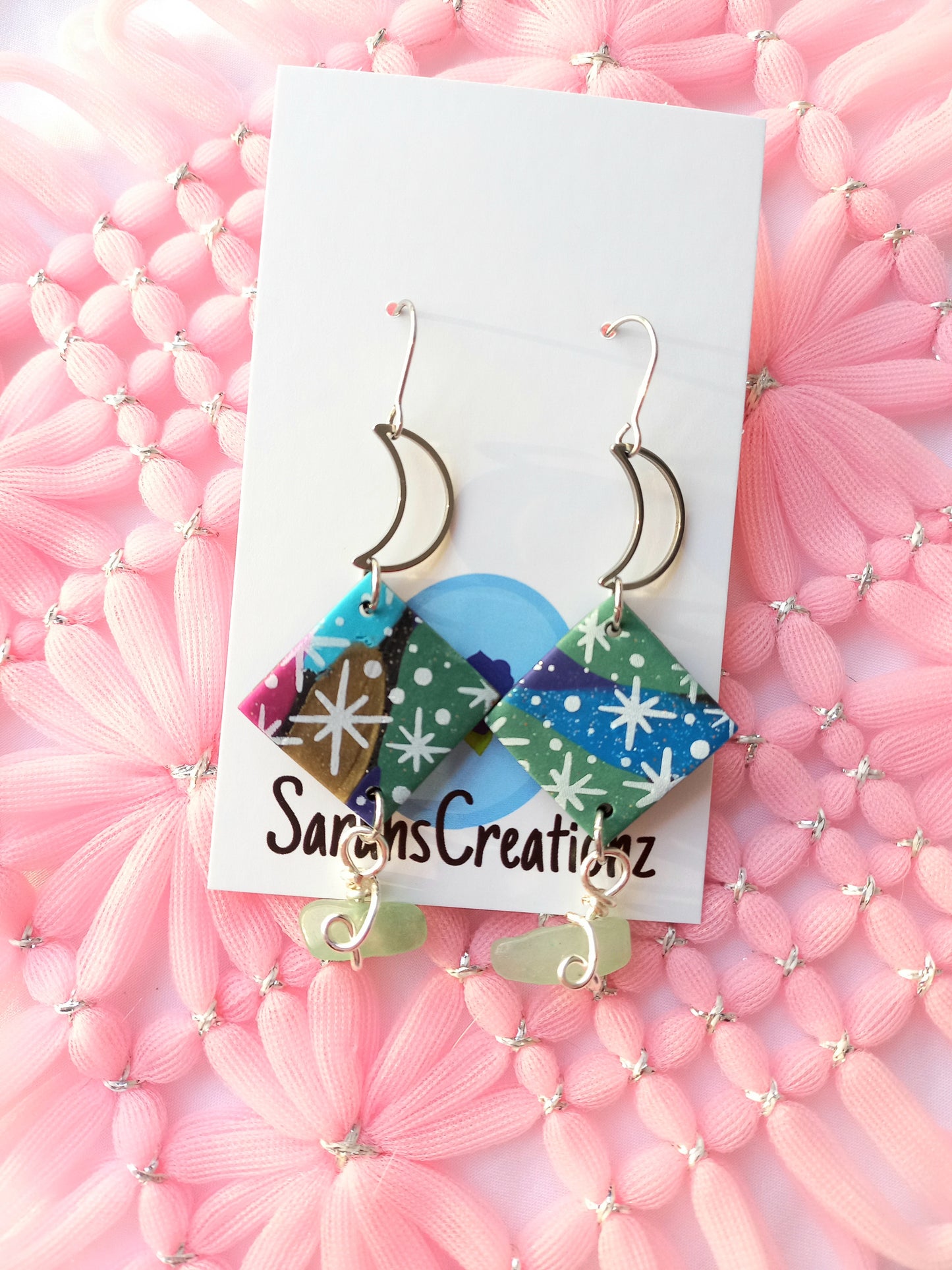 Diamond Green Aventurine Earrings | Celestial Collection