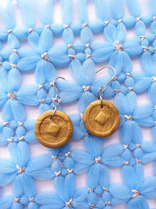 Gold Game Coin earrings | Gamers Collection