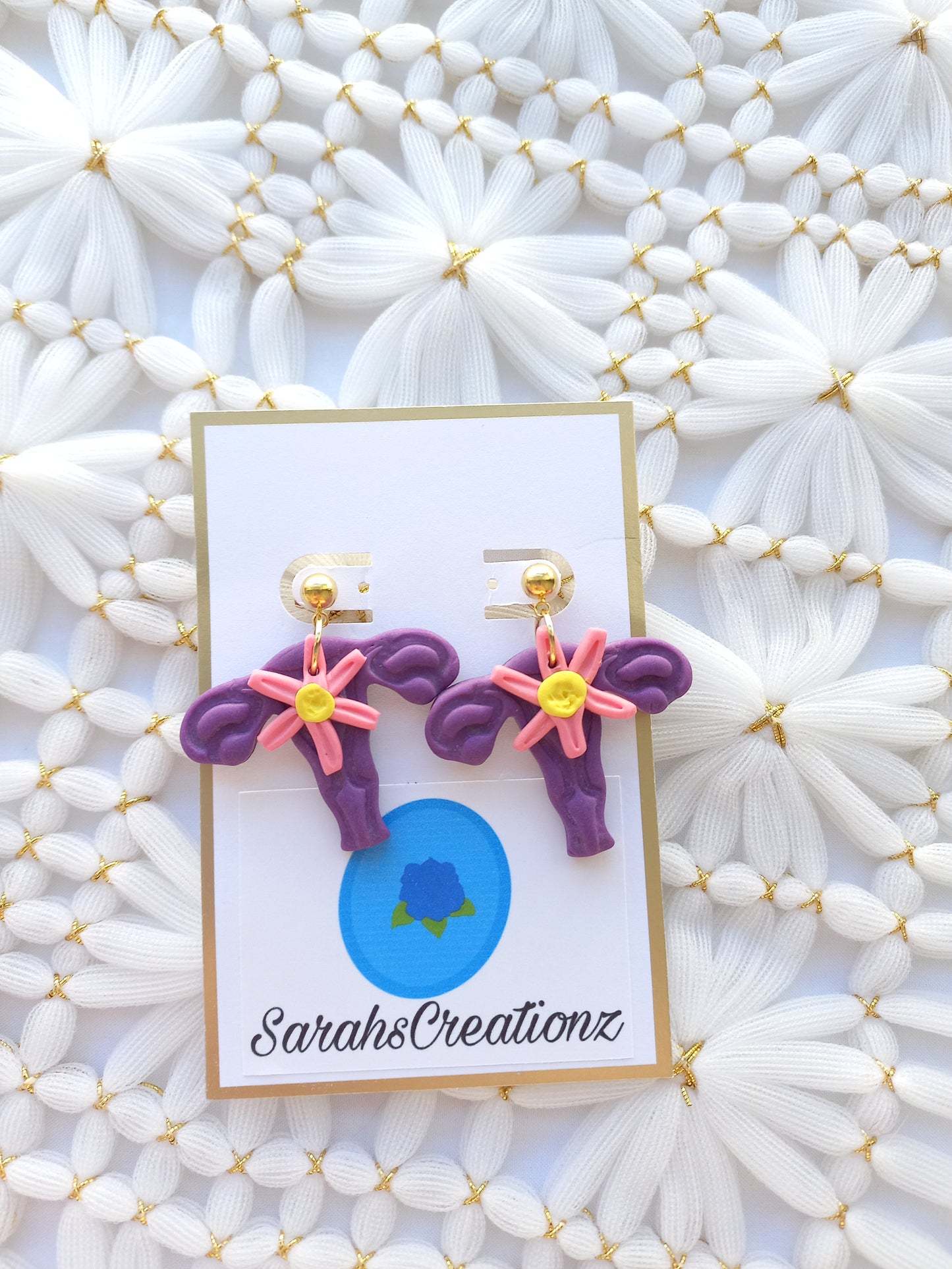 Uterus Floral Earrings | Endometriosis Awareness