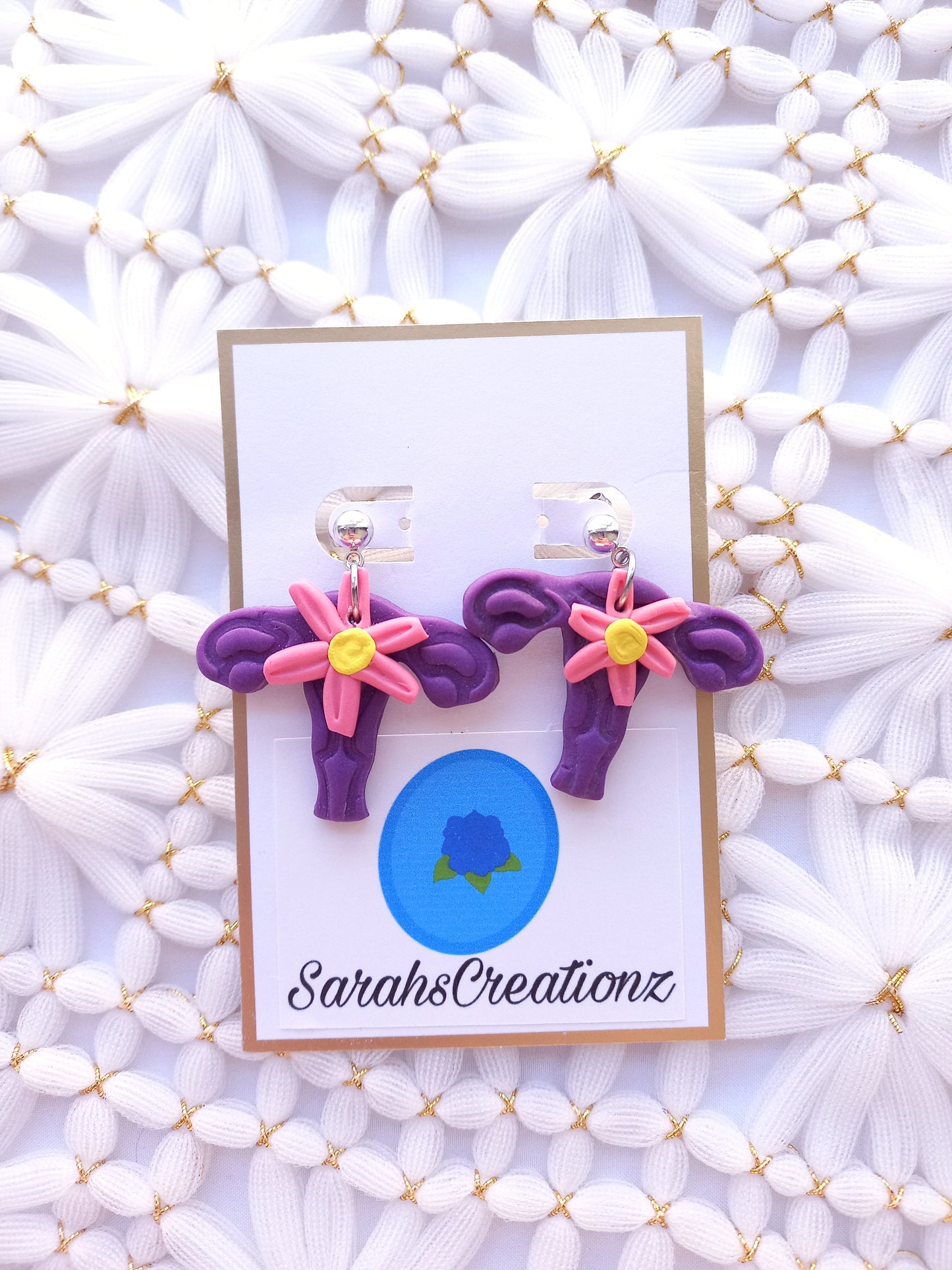 Uterus Floral Earrings | Endometriosis Awareness