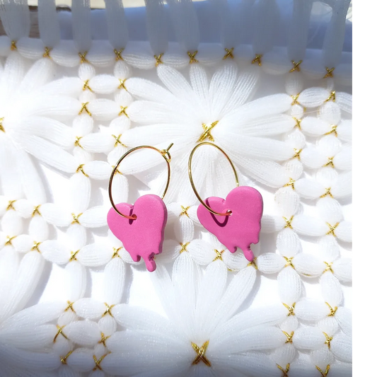 Bleeding Heart Hoop Earrings | Love Collection